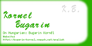 kornel bugarin business card